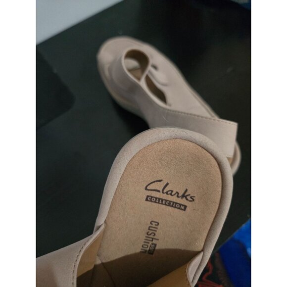 Clarks Soft Cushion Womens Reedly Juno Wedge Sandal Size 10W Neutral Summer - Picture 9 of 10